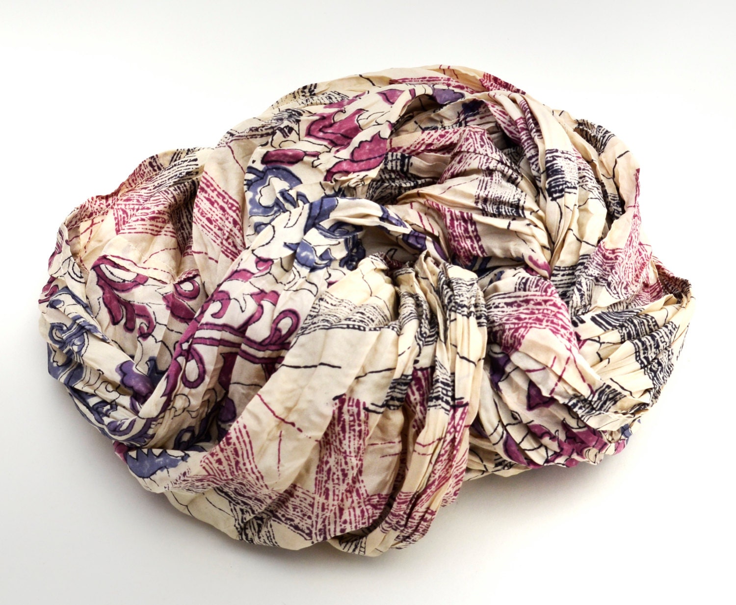 Womens  Infinity Scarf Silk Tocamade Scarves  Trendy... Beautiful scarf ...soft Upcycled sari silk