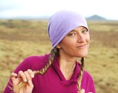 Unisex Hat - Slouchy - Beanie - Purple Lotus Organic Cotton Hemp - Eco Friendly - Organic Clothing