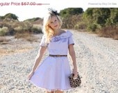 20% Off MEMORIAL DAY SALE Vtg 1980s 80s Lavender Party Dress w/ Bow & Full Skirt S/M