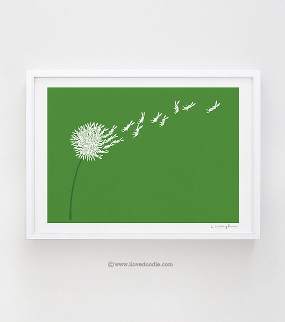 Escape from the (dande)lion - Art Print