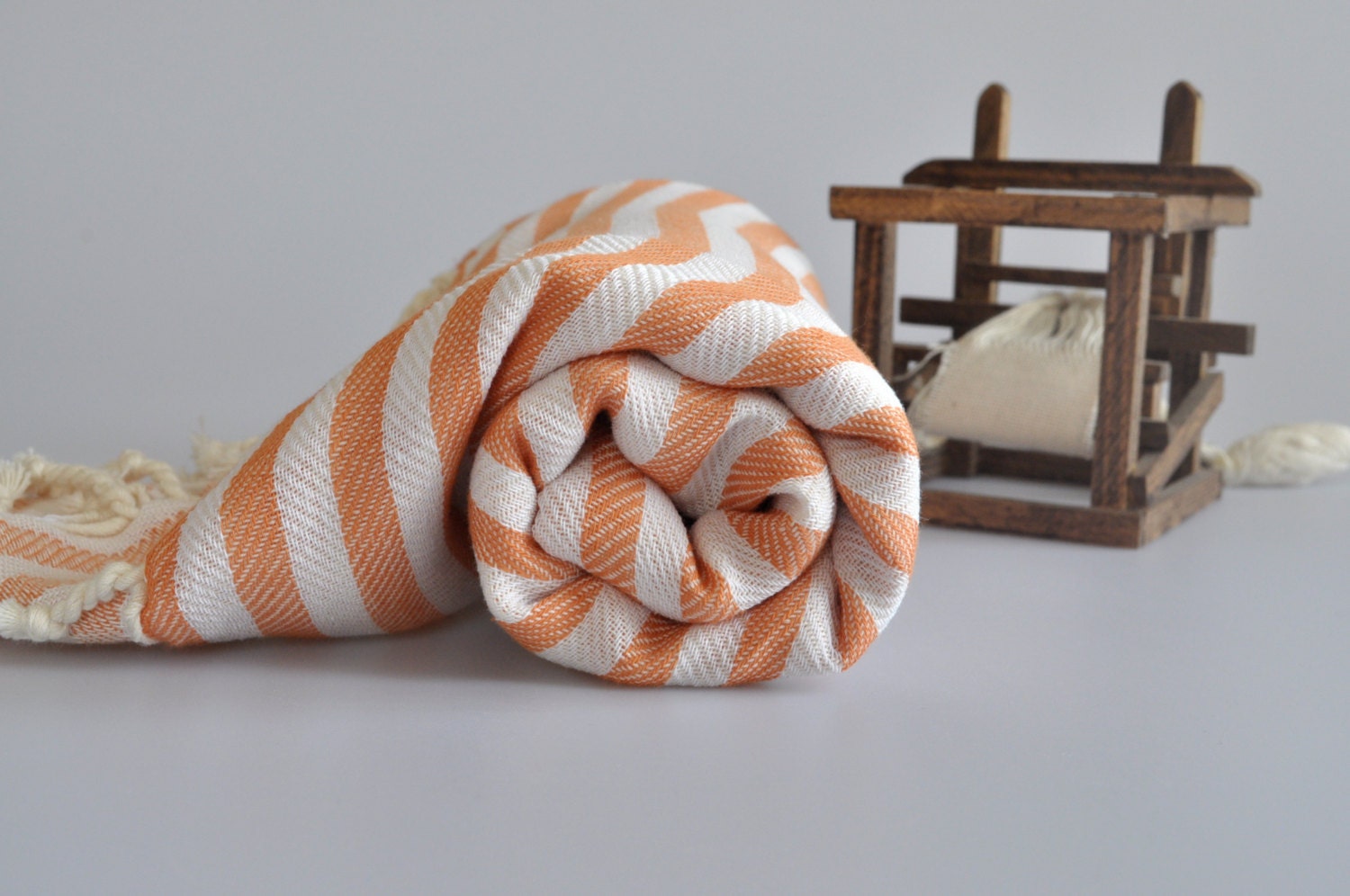 Turkish Bath Towel - Commagene Peshtemal   - Soft Cotton - Orange