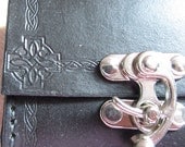 Leather Belt Bag Medieval, Celtic Cross Design, Belt Pouch Small, Leather Bag, LARP, SCA, Costume, Ren Faire, Black