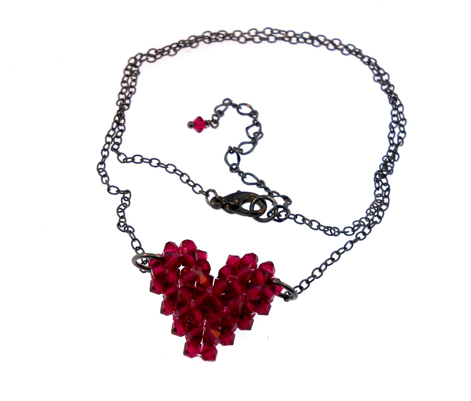 Crystal/Romantic/True Love - Swarovski Mini Heart Necklace with Extender