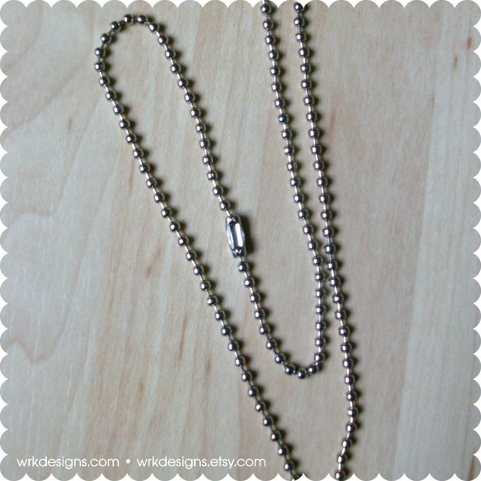 Ball Link Chains - Silver - 18 inches - 12 pieces