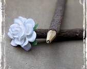 Twig Guest Book Pen With Flower - Rustic Weddings - Vintage Wedding - Favor, Decor, Woodland, Stick, Vine, Spring Summer, Fall, Winter