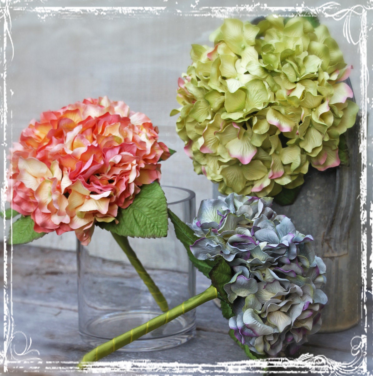 Sweet Puff Bouquets - Bride On A Budget - Spring Summer Fall Winter Weddings - Custom Color Paper Flower Bouquet - Bridesmaid - Hydrangea