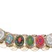 SALE DeLizza & Elster, Juliana Gorgeous Bracelet 50's, D and E, 13 Hand Painted Glass Stones and Book Links