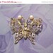 BIG SALE Faux Pearl with Open Filigree Butterfly Brooch