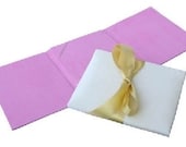 Three fold silk invitation holder