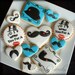 Mustache cookies - 1 dozen - heart mustache cookies