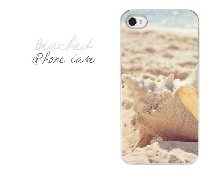 Beached iPhone Case - Dreamy Beach Conch Shell Photography iPhone 4/4s or 5 Hard Case - Pastel Sand Shell Ocean iPhone Case