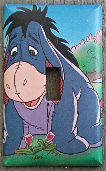 Eeyore Recycled / Upcycled Light Switch Plate