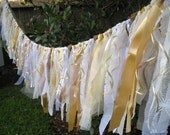 Wedding Garland Rustic Wedding Decor Wedding Decoration Wedding Banner Fabric Garland Shabby Cottage Chic