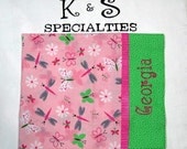 Personalized Monogrammed Dragonfly Themed Pillow Case-A great Gift for a Girl