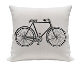 Bicycle Pillow Cover, Home Decor Pillow, Throw Pillows, Accent Pillows, Pillow Cover , Worded Pillow