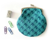 Retro Metal Frame Hand Screen Printed Coin Purse