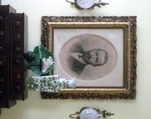 American Late 19th Century Portrait in a Extravagantly Hand Carved Giltwood Frame
