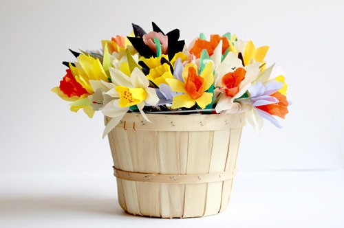Paper daffodils bouquets (set of 25)