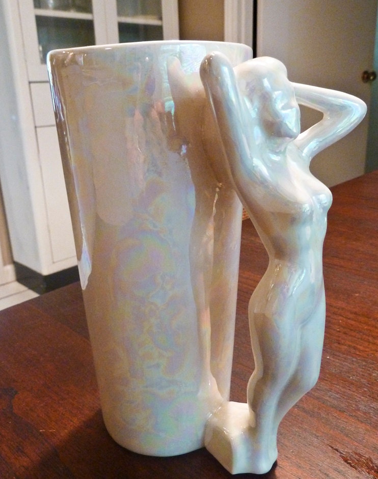 Vintage Art Pottery with Nude woman