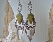 Vintage Sterling Silver Semi Precious Gem Stone Earrings