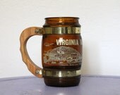 vintage siesta ware virginia beach souvenir brown glass/mug 1950s