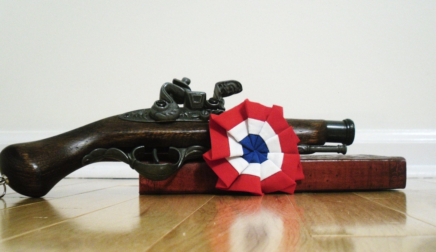 Les Miserables Cockade Pin - Red, White, and Blue - Hair Clip - Barrette - Les Mis Barricade Cockade Rosette