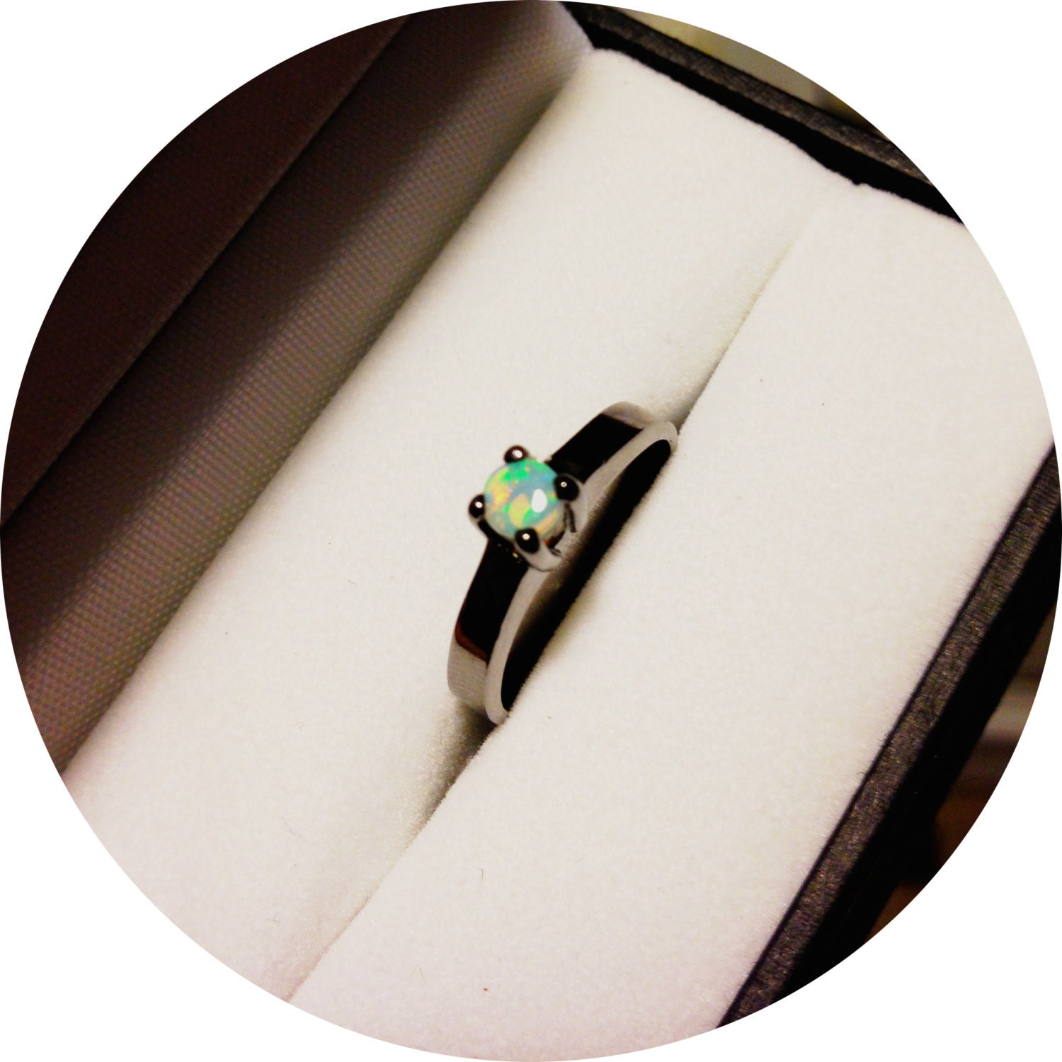 Opal Solitaire in Black Rhodium
