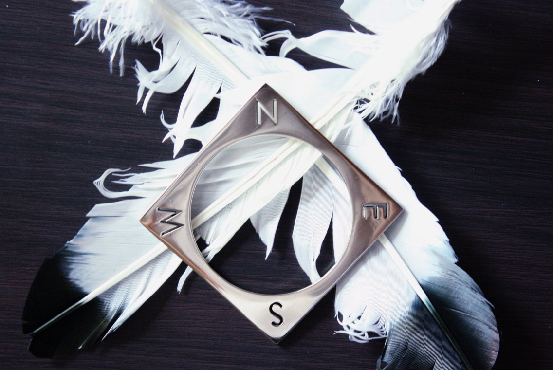 NESW Compass Bracelet in white bronze