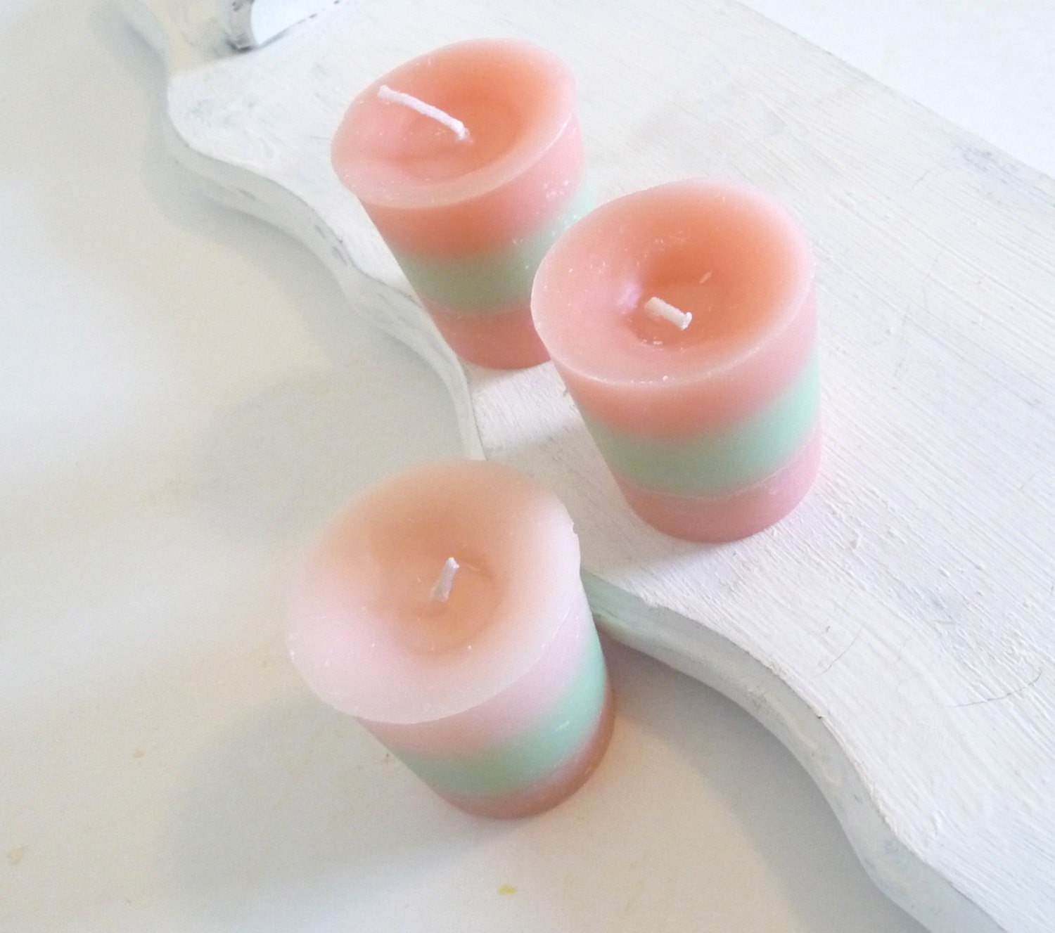 Honeydew Melon Candles, 3 Highly Scented Voitves, Pastel Candles