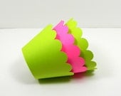 Pink and Green Mini Cupcake Wrapper Green and Pink Cupcake Wrapper Minis