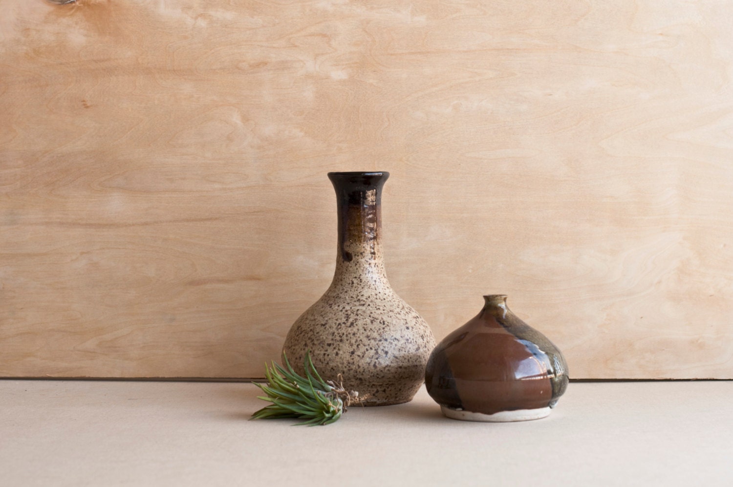 mid century style brown pottery