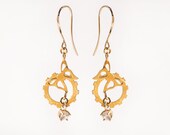 Delicate Butterfly Earrings, White Swarovski Earrings, Gold Earrings, Summer Fashion, Gift For Her, Butterfly Jewelry