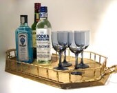 Vintage Brass Faux Bamboo Tray