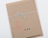 Stitched and stamped card - hola