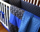 Made to Order Rock n' Roll Michael Miller Groovy Guitar Gray and your choice of color 5pc. crib bedding set