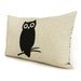 Owl pillow - Animal print - Geometric print - Woodland decor - Owl pillow cover in black and natural beige - 12x18 lumbar pillow case