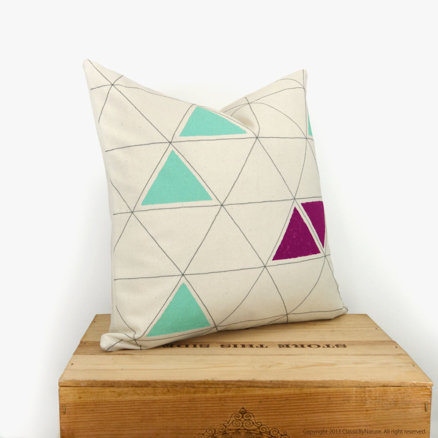 Triangle decorative pillow 16x16 pillow cover by ClassicByNature