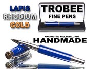 Blue lapis writing pen. Top notch rollerball with case. Perfect gift for him or her.