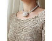Rutilated quartz and quartz crystal points necklace