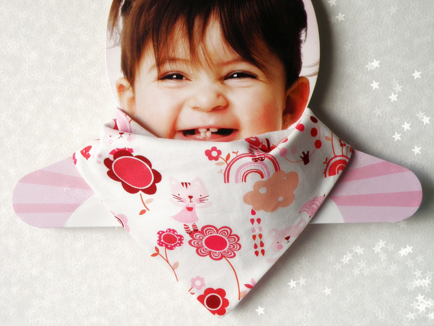 Reversible Baby Bandana Bib and Scarf made of Organic Cotton