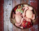 Handspun Pattern Pack, Newborn Size, in Super Bulky Yarn, 4 Patterns, Thick and Thin