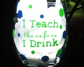 Personalized Teacher Wine Glass