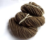 Natural Wool Yarn, natural aran yarn, British Bluefaced Leicester, undyed BFL yarn, brown yarn, 100g