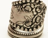 Spoon Ring Vintage Victorian Rose Sterling Silver Ring, Handmade in Your Size (3665)