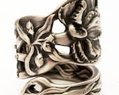 Vintage Art Nouveau Carnation Bloom by Watson Sterling Silver Spoon Ring, Hanmade in Your Size (4179)