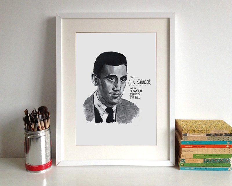 JD Salinger poster print Great American Writers