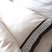 Ecru cream Queen standard pillow case set - A pair of pillow cover bobbin lace trimmed