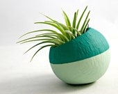 Mini Air Plant Teal Ombre Colorblock Pod // Container // Home and Garden Decor // Air Plant Pot