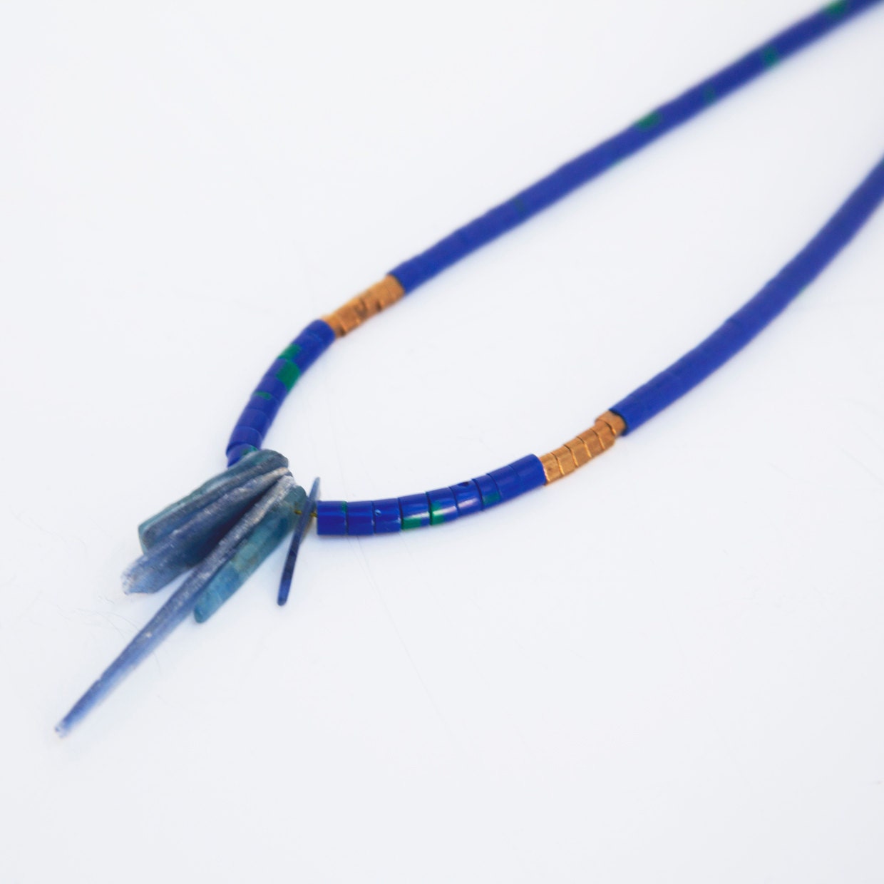 Kyanite and Brass Necklace