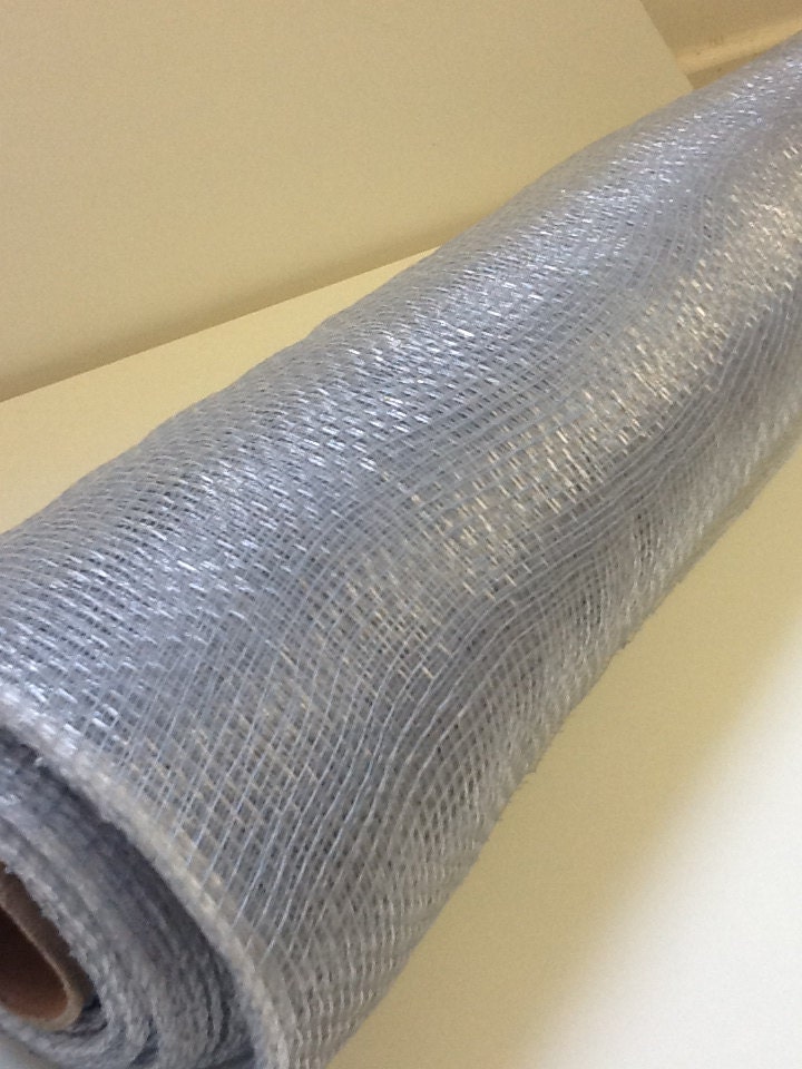 SILVER Deco Mesh Roll 21in x 10yds Geomesh for wreaths, christmas decor, holiday decorating
